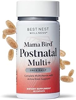 Mama Bird Postnatal Vitamins for Breastfeeding and Postpartum, Whole Food Organic Blend, Methylated Vitamins, Vegan, Post Natal Bonus 10 Smoothie Recipes for New Moms, Once Daily, 30 Ct