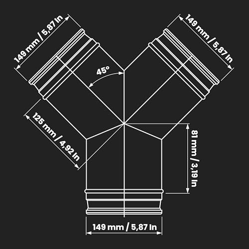 Image of Duct Splitter for Exhaust Fan Dryer Vent Hose 3 Way Duct Hose Connector, T Shape, T Joint Metal (6'' Inch, Y Shape)