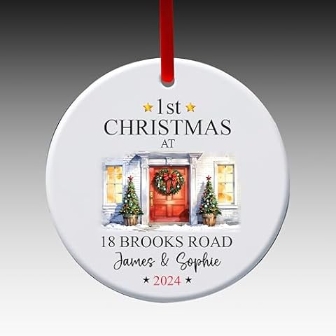 Personalised First Christmas Bauble for New Home Cover