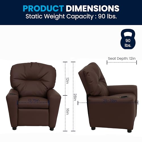 Flash Furniture Kids LeatherSoft Recliner Brown