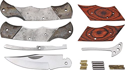 build your own knife - Rough Rider Custom Shop Small Lockback Knife Kit, SS clip blade, brown rich g...