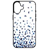 Cover per iPhone 16+ Plus in silicone coriandoli a pois 512 GB Telefono originale texture di protezione colorata petali motivo blu Apple