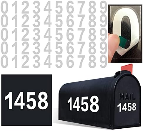 Mailbox Numbers for Outside, 50 PCS Reflective Number Stickers with Sticky Tab for Easy Backing Separation, Pre-cut for Effortless Align, Strong Self Adhesive Vinyl Address Numbers for Houses (2 inch)