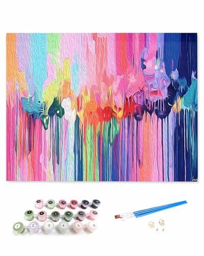 VamJump 数字油絵 手塗り 抽象芸術 色の塊 シンプルなスタイル コラージュ芸術 油絵 DIY絵 初心者 時間をつぶす 壁飾り アートクラフト 絵画手芸キッ 絵の具をつける 塗りつぶし掛け 40x40cm