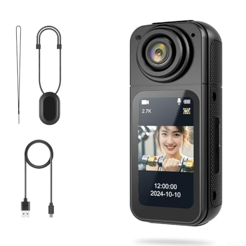Jonikuper Cámara de acción 4K con 1 pantalla de 47 pulgadas y soporte magnético para estilos de vida activos (es negra)