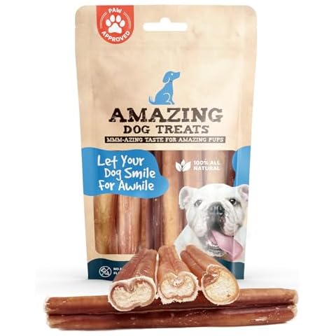 Amazing Dog Treats Bully Sticks 6 Inch [Extra Thick - 10 Pcs/Pck] -NO Hide Bones for Dogs - Safe Chews for Dogs - Long Lasting Bully Sticks for Dogs Cover