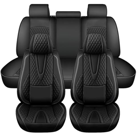 Foneso Car Seat Covers for 2007-2024 GMC Sierra Chevy Chevrolet Silverado 1500 2500HD 3500HD Trail Boss Z71 Crew Double Extended Cab Leather Truck Pickup Cuchion (Black, Full Set (New Model)) Cover