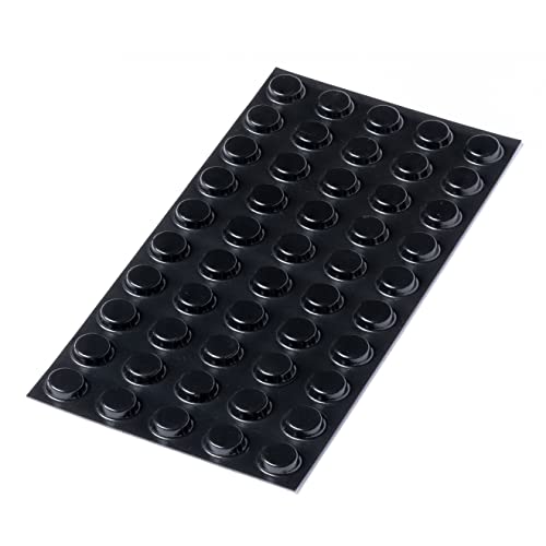 Happy Bananas Self Adhesive Black Bumper Pads, Flat Topped Rubber Feet for Chopping Boards, Glass, Electronics, Crafts - 12.7mm x 3.5mm (50)
