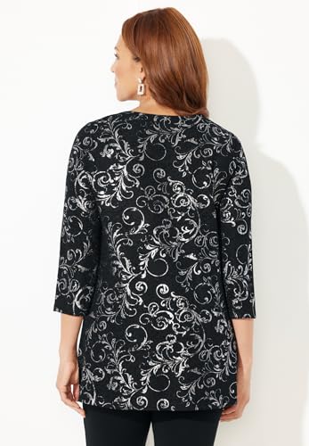 Catherines Women's Plus Size Black Label Keyhole Tunic2