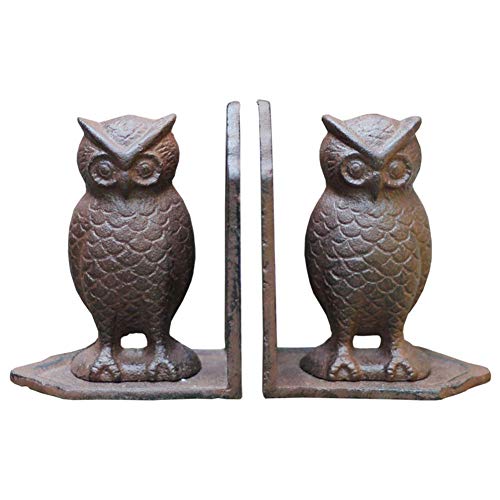 Liushi Garden Owl Statue, Owl Decorative Bookend Iron Vintage Bookshelf Decorative Desk Decoration #TOP24