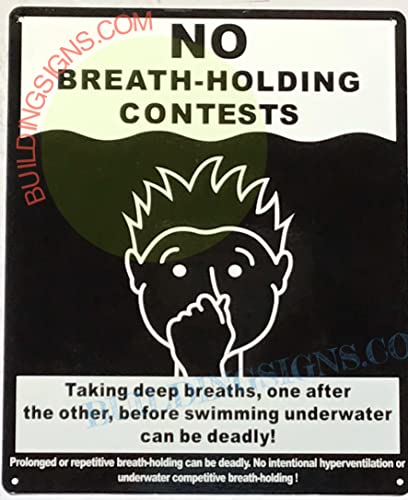 Señal para piscina NO BREATH HOLDING CONTESTS 10x12 in miniatura 4