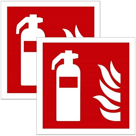 2er Set Feuerlöscher-Schilder – Selbstklebend, Nachleuchtend, 15x15 Cm, Für Haus, Büro & Auto
