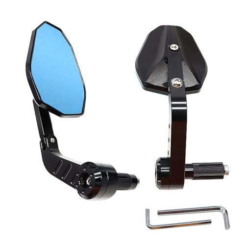YUBOZDZQ Motorcycle Mirrors 7/8 22mm Universal Motorcycle Bar End Mirrors CNC Aluminum Alloy Anti-Glare Motorbike Side Mirror Wind Adjustable Rotating Rearview Mirror For Z1000 Z900 Z400