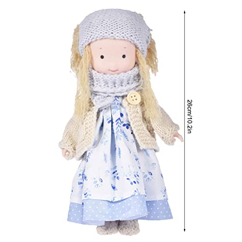 Lianglide Waldorf Doll Plush Baby Doll Waldorf Astoria Handmade Plush Doll With Clothes, Girls Cute Bjd Figure Toys, Soft Doll Cute Little Girl Plush Doll Girls Rag Christmas Birthday Gift, 26Cm #TOP2