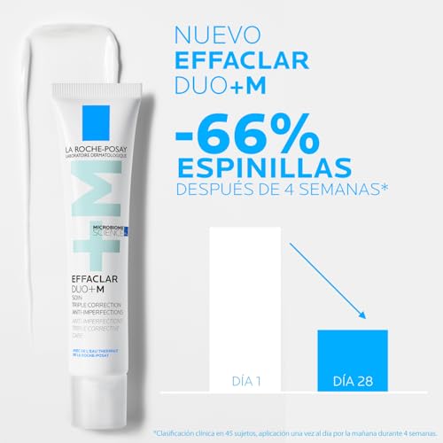 La Roche Posay Tratamiento corrector facial, Antiacné, Combate las manchas, los puntos negros y las imperfecciones, Con efecto anti-recaída, Con niacinamida, Effaclar Duo+M, 40 ml - imagen 10