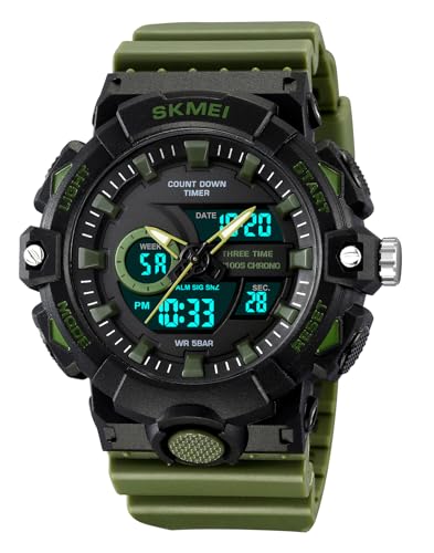 FANMIS Mens Military Multi Function Tactics Digital LED Sports Watch Large Face Electronic Waterproof Alarm Quartz Outdoor Waterproof Watch…