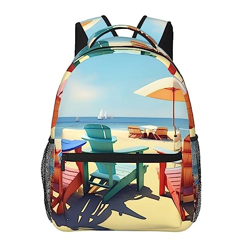 Sac à dos de voyage décontracté vagues de l'océan pour homme et femme
