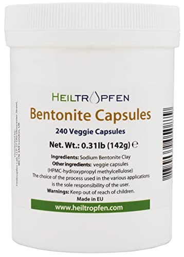 Bentonita Montmorillonita 240 cápsulas | 142 g | ULTRA FINO | Montmorillonita contenido 95% | Polvo de minerales naturales | Heiltropfen® Cover