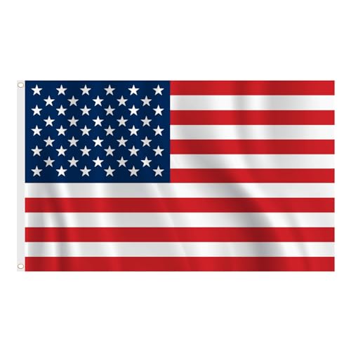 iwiio American Flag 5 x 3ft for 4th of July Decorations Double Side Large America Flags Vibrant Color & Fade Resistant US Flags for Memorial Day Independence Day Veterans Day Party Decorations