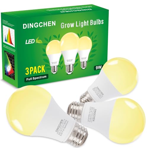 DingChen Grow Light Bulbs, A19 Full Spectrum Light Bulb, 9W Plant Grow Lights Bulbs (100W...