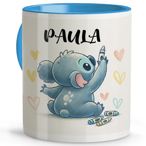 LolaPix Taza plastico Personalizada. Taza Plastico Infantil Personalizada. Vaso Infantil Personalizado. Tazas Personalizadas con Nombre SIN BPA Koala