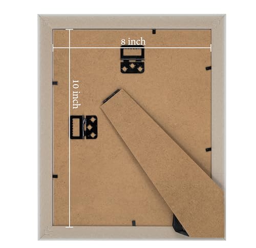 Image of eletecpro 8x10 Vintage Picture Frame, Glass Cover, White, 2-Pack | Display Photo 5x7 with Mat or 8x10 without, Horizontal or Vertical, Tabletop or Wall Decor
