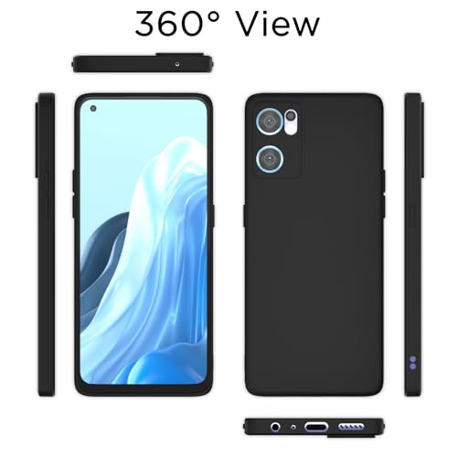 Image of Outlouders Back Cover for Oppo Reno 7 5G | Camera Protection | Durable Soft Matte Silicone Bumper Case (Black)