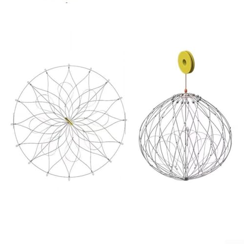 Red de pesca de alambre de acero con mecanismo de apertura automática, ideal para captura de cangrejos y camarones (seda de 52 cm16)