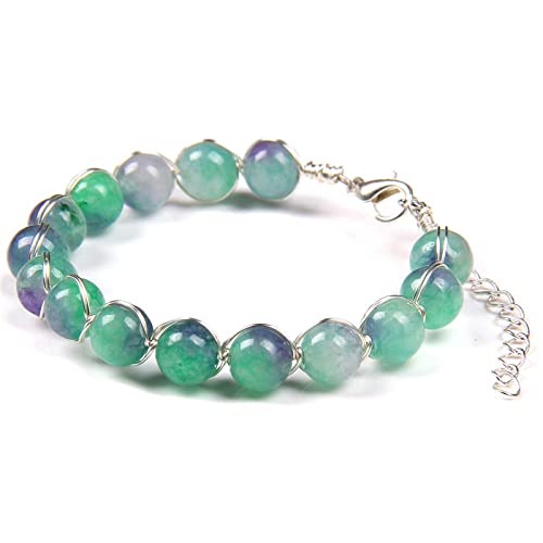 Bracelet pierre précieuse ajustable en jade blanc : confort assuré sans irritation