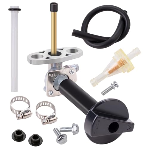 Image of Fuel Valve Petcock with Lever Screw Compatible with Honda Recon 250 TRX250 TE /TM Rancher 350 420 Foreman 400 Foreman 450 FourTrax Foreman Rubicon 500 TRX350 400 420 500 16950-HN7-003 16963-HM8-000ZA