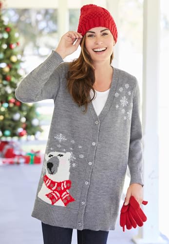 Woman Within Plus Size Holiday Cardigan4