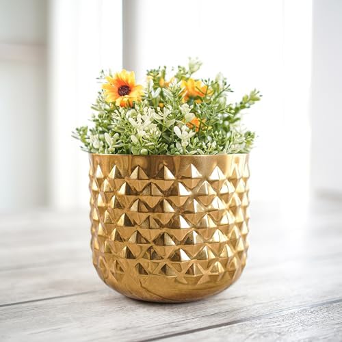 Curated visual reference: Picture Idea: Behoma Metal Indoor Planter Pineapple Texture Modern Plant Pot