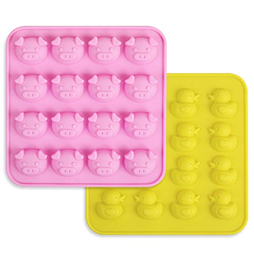 homEdge Duck and Pig Silicone Molds, Non-Stick Food Grade Silicone Molds for Chocolate