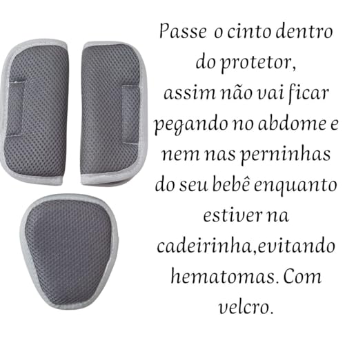 Protetor de Cinto para Bebê: Conforto e Segurança de Qualidade para Cadeirinhas e Carrinhos, Cor Cin