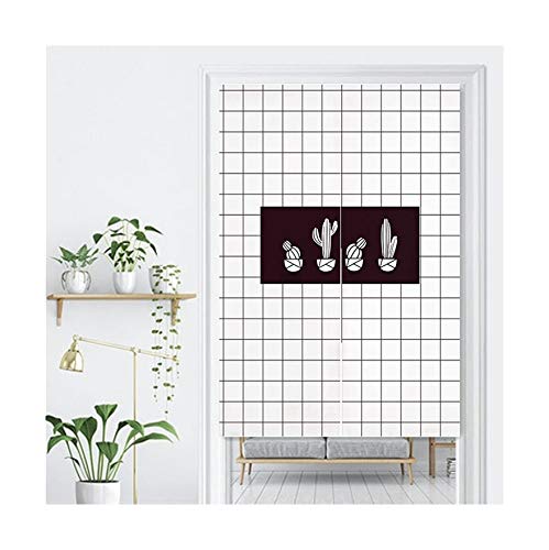 LIGICKY Cortina de estilo japonés de lino grueso Noren, cortina para puerta,...