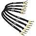 CESS-028L HiFi Premium Speaker Cable Jumpers 8 Inches - Fork Spade Plug to Spade Plug Speaker Jumper Cables - 4 Pack (Large Fork)