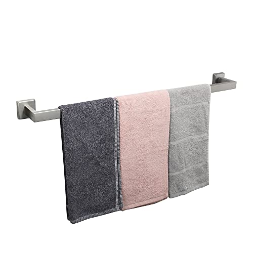 TocTen Bath Towel Rack - Square Base Thicken SUS304 Stainless Steel Towel Bar for Bathroom, Bathroom Accessories Towel Rod Heavy Duty Wall Mounted Towel Holder. (Brushed Nickel, 30) by TocTen - Used condition - US$26.78