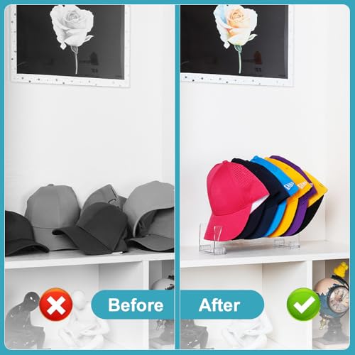 EACHPT Cap Stand für Baseball Caps,2 Stück Transparent Kappenhalter,Desktop Cap Halterung für 14 Baseball Caps,Hutständer für Baseball Caps Display Organizer