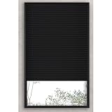 30' Black Cordless Light Filtering Window Blinds, Horizontal Vinyl Mini Blinds/Shades, 1' Slats, Easy Install