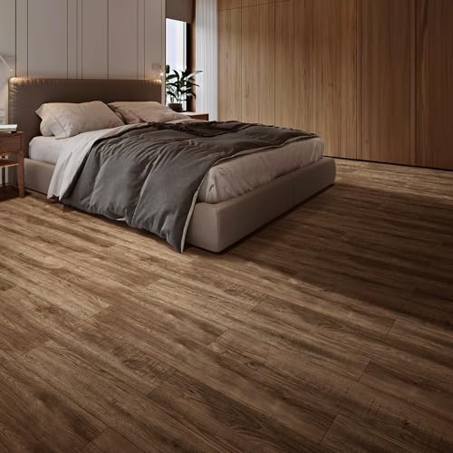 Art3d 48" x 7.2" SPC Click-Lock Floating Floor Tiles (24 Sq. Ft), 10-Pack, Waterproof & Fire-Resistant, Oak by Art3d - Image 5