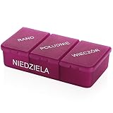 COM-FOUR® Dozownik leków w jezyku POLSKIM, pudelko na leki na 7 dni