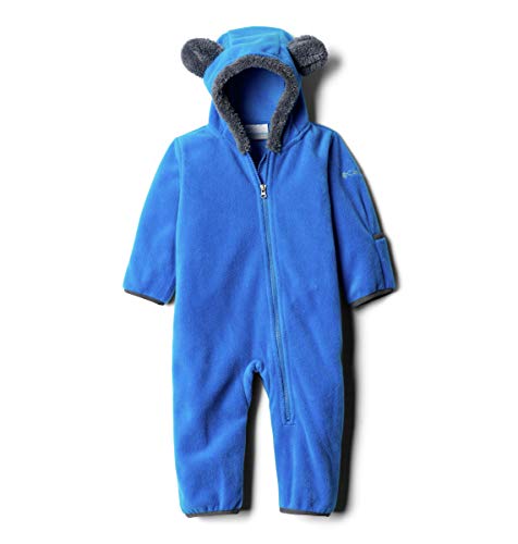 Columbia Baby Tiny Bear II Bunting, Warm Soft Fleece, Super Blue, 0-3 Months