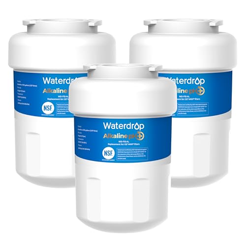 Waterdrop 𝐀𝐥𝐤𝐚𝐥𝐢𝐧𝐞 WD-F13 Replacement for GE® MWF®, SmartWater® MWFP, MWFINT, MWFA, GWF, HDX FMG-1, GSE25GSHECSS, WFC1201, RWF1060, 𝐄𝐧𝐡𝐚𝐧𝐜𝐞𝐬 𝐩𝐇 Refrigerator Water Filter 3 Alkaline Water Fil