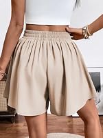 Adigaber Freizeit Damen Shorts Weites Bein mit Taschen und Kordelzug – Ansicht 3