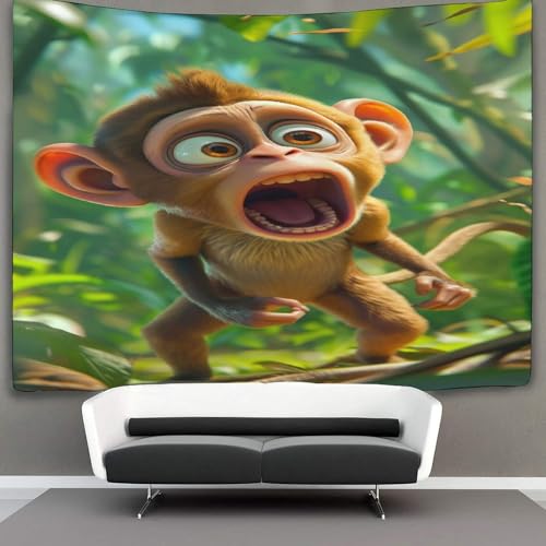 CWBNA0RBN 3D Druck Monkey Wandteppiche Poster Ornament Wandbehang Wandteppich Wanddeko Wandbehang Für Schlafzimmer Wohnzimmer Tapisserie 70cmx100cm