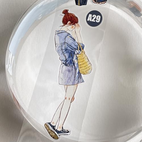 Seahorse Forest Vol5 A29 Stroll,Pre-Cut Clear PET Tape Stickers,Original Design,for Scrapbook Supplies,Scrapbook Tape Stickers,J