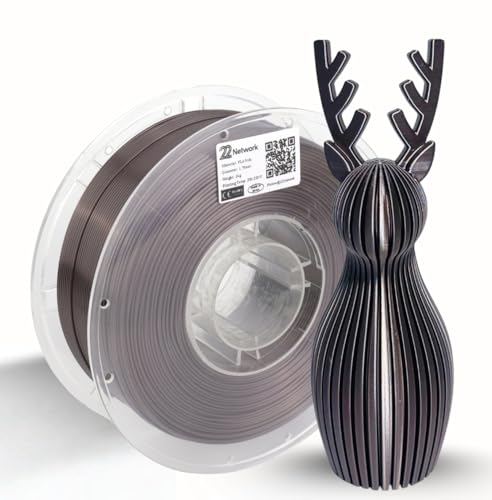 22 Network Silk PLA Filament 1.75mm 1KG Spool (2.2lbs), 62 Colors for Choose, Shiny Silk Surface&Clog-Free, Accuracy ±0.02mm, Fit Most FDM 3D Printers (Dark Gold, Single Color)