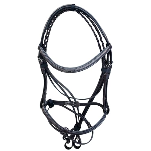 Grewal Equestrian Marco Simone Italian Leather Monocrown Bridle, English Horse Tack (Full)