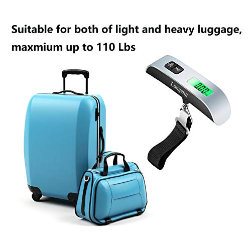 Longang 110 Pounds Digital Hanging Luggage Scale With Backlit For Travel, Rubber Paint Handle And Battery Included #TOP3