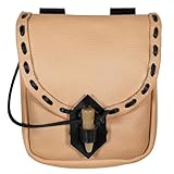 Mythrojan Riñonera de cuero vikingo, Bolsa de cuero natural